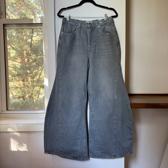 NWT Free People Eden Slouchy Flare Jeans Diamond Grey 28 - Picture 4 of 12